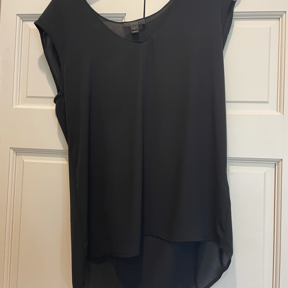 Jcrew high low viscose short sleeve shirt
